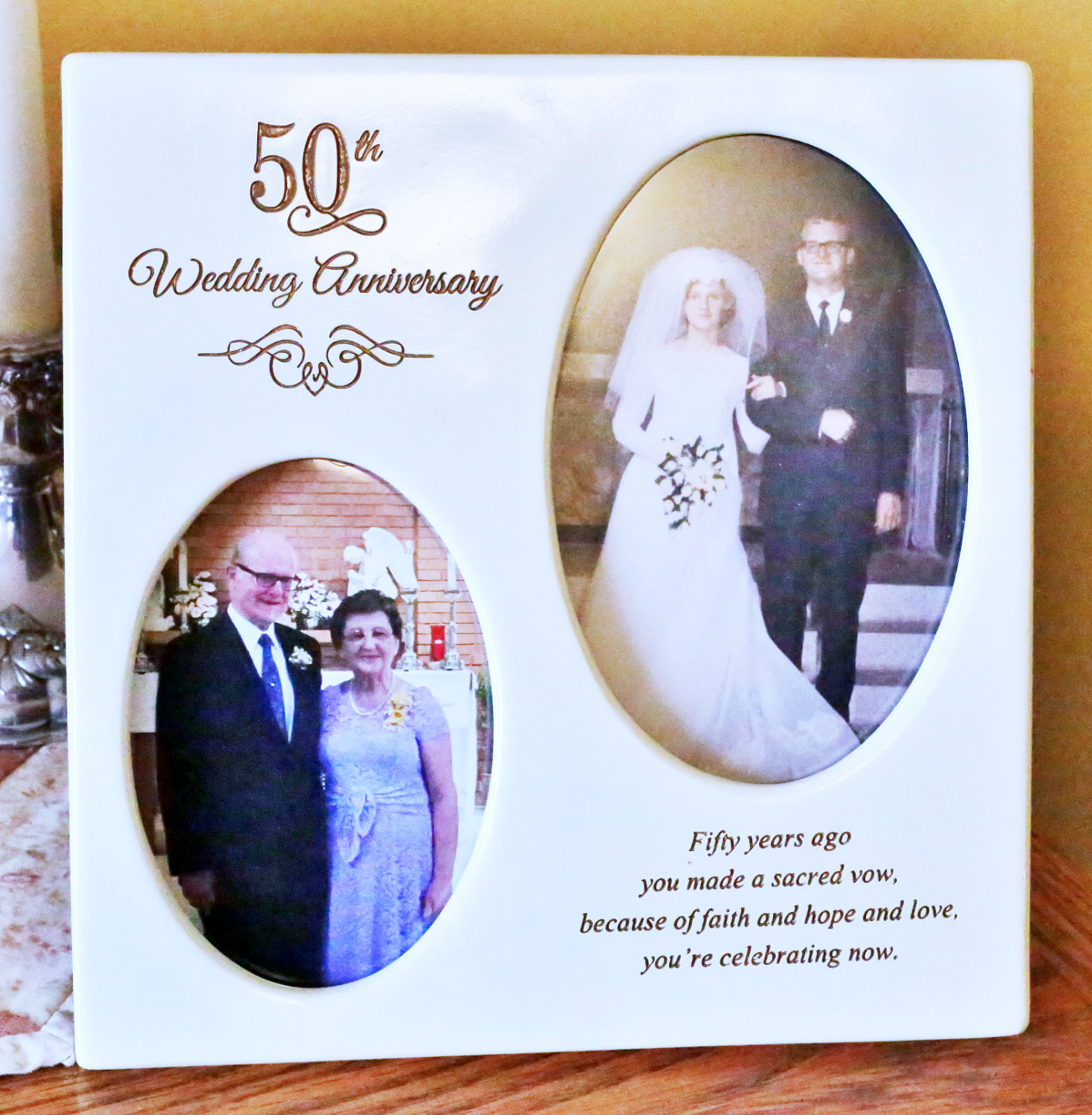 Memorabilia of their 50th wedding anniversary.